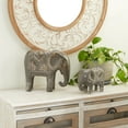 thumbnail image 2 of 9", 13"W Brown Ceramic Elephant Sculpture, by DecMode (2 Count), 2 of 9