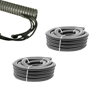 Split Loom Tubing Wire Conduit, Grey Corrugated Wire Tube Cable Protection Pipe Cable Tidy Tube for TV Cables, Electric Wire, Garden Lights (ID 13mm, 19.6 Ft)