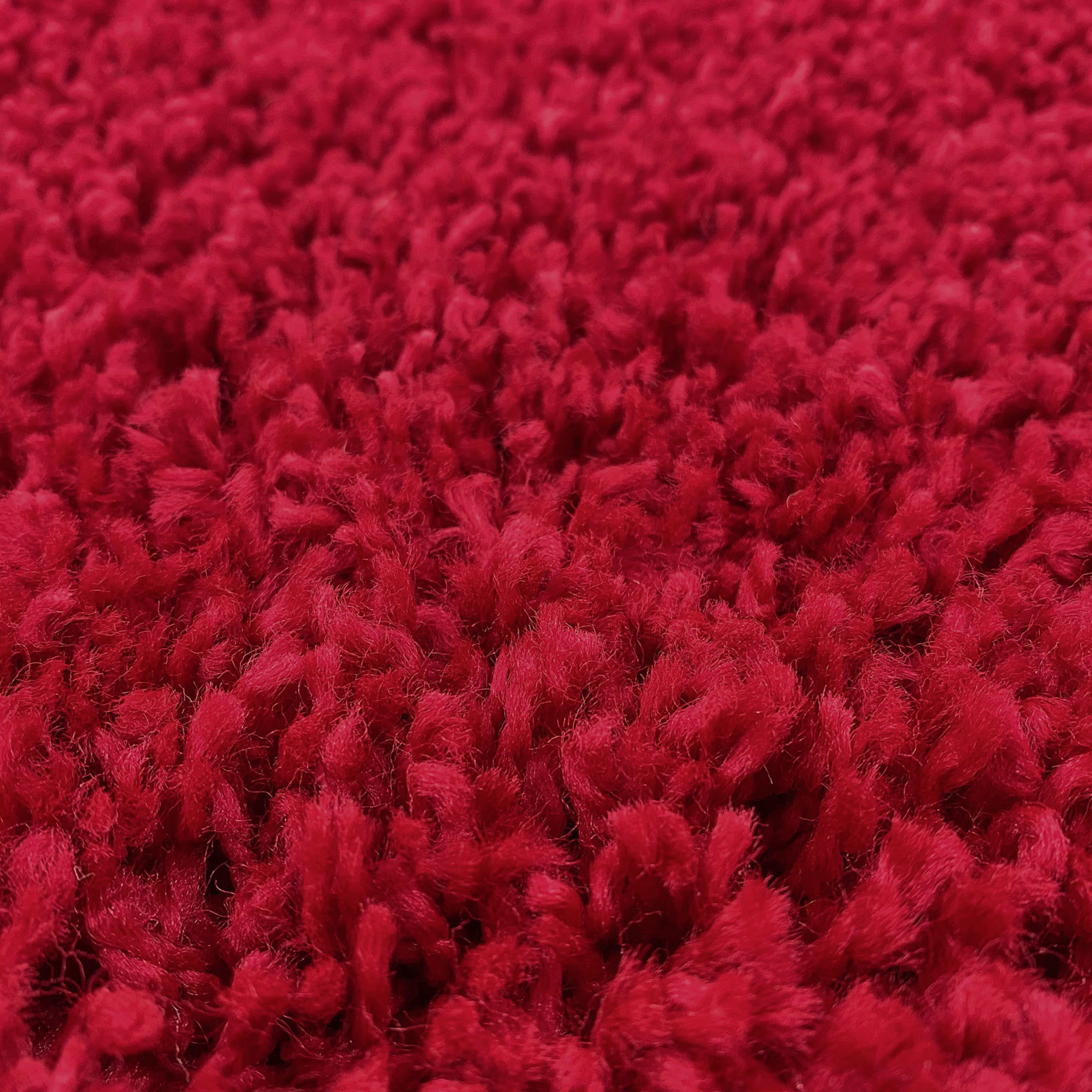 Transitional 8x10 Area Rug Shag Thick (7'10'' x 10'2'') Solid Red Living Room Easy to Clean