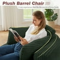 thumbnail image 5 of Muumblus 48.8" Oversized Accent Barrel Chair, Fluffy Round Lazy Sofa Chair for Adults, No Assembly Required, Green Corduroy, 5 of 10