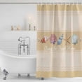 thumbnail image 3 of Yellow Summer Coastal Shower Curtain, Waterproof Shower Curtains for Bathroom, Modern Ocean Waves Starfish Shell Washable Fabric Bathtub Curtain Set Bath Decor with 12 Hooks 72"x78", 3 of 8