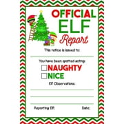 25 Official Elf Reports 4 x 6 Elves Notice Naughty or Nice Behavior to Accompany Your Holiday Christmas Elf- North Pole