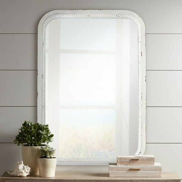Noble Park Noreen Distressed White 24 3 4 X 36 1 2 Wall Mirror Com Noble Park Noreen Distressed White 24 3, 4 X 3 Wall Mirror
