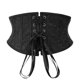 thumbnail image 3 of Black Floral Embroidered Gothic Waist Cincher Corset Shapewear Women Tummy Control Sexy Underbust Waist Trainer Slimming Belt, 3 of 5