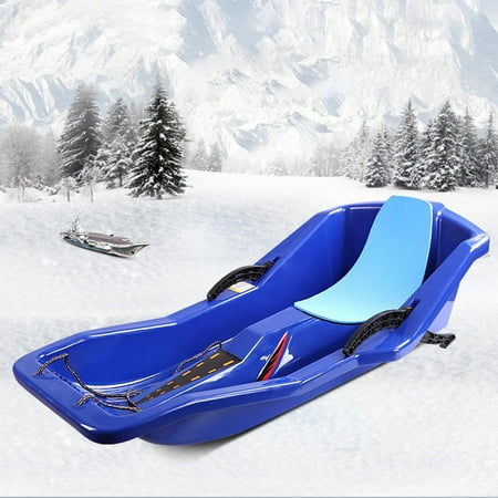 Classic Toboggan Snow Sled for 2 Riders, Heavy Duty with Brakes, Wear ...