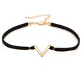 thumbnail image 1 of Maoww Simple Leather Geometry V-shaped Chocker Collar Short Necklace Gift For Women, 1 of 1