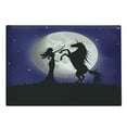 thumbnail image 1 of Horse Cutting Board, Silhouette of Rampant Horse and Long Curly Haired Girl on Giant Fullmoon, Decorative Tempered Glass Cutting and Serving Board, Large Size, Navy Blue and Charcoal, by Ambesonne, 1 of 1