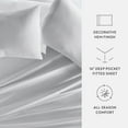 thumbnail image 5 of Noble Linens 300 Thread Count 4 Piece Cotton Sheet Set in Light Gray, CalKing, 5 of 7