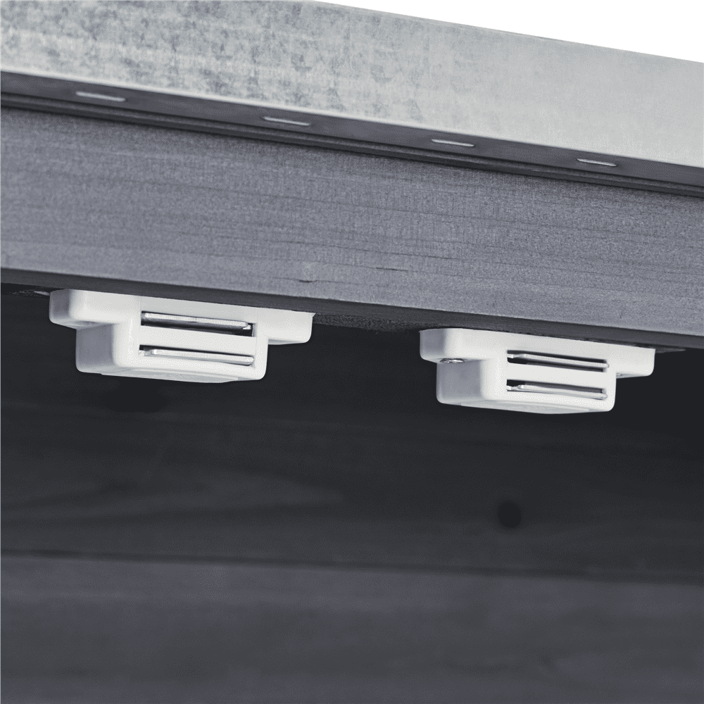 Renwick Garden Potting Bench Table with Cabinet, Gray