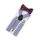 thumbnail image 4 of Conjunto de Pajarita con Tirantes Yuyangstore para niños Tirantes ajustables Cosplay Rayas azules, 4 of 8