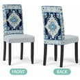 thumbnail image 3 of Chair Covers Set of 4, Abstract Bohemian Navy Blue, Removable Stretchable Parsons Chair Slipcovers Protector for Dining Room, Floral Vintage Tribal, 3 of 6