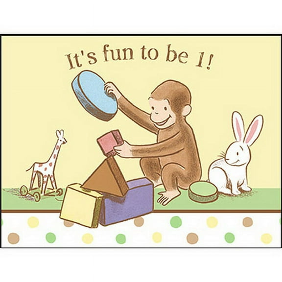 CUTE AND CURIOUS 1ST BIRTHDAY INVITE