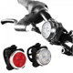thumbnail image 3 of Juego de luces para bicicleta, a prueba de agua y suciedad, sistema de montaje fácil de usar negro (1 luz blanca + 1 luz roja), 3 of 4