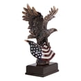 thumbnail image 2 of Ebros Large 14.5" Tall Bald Eagle Perching On American Flag Figurine With Base, 2 of 4