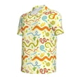 thumbnail image 2 of Vsdgher Cartoon Snake8 Print Men's Short Sleeve Stretch Polo Shirt, Moisture-Wicking Performance Polo Shirt, 2 of 8