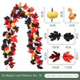 thumbnail image 5 of Black Maple Leaf Garland with Berry Pumpkins Halloween Artificial Hanging Fall Leave Vines, Fall Floral Garlands Thanksgiving Decor for Home Wedding Party, 5 of 5