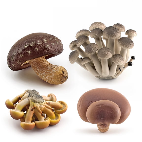 Realistic Mushroom Figurine Set Garden Decoration Indoor Outdoor Flower Pot Lawn Tree Ornament PVC Statue