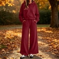 thumbnail image 2 of Wide Leg Sweatpants Sets for Women 2 Piece Outfit,Long sleeves Hoodie,High Waist Pants with Pockets,Solid Color Casual Sets,Fall Tracksuit,Spring Casual Outfits, 2 of 6