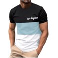 thumbnail image 1 of Mens Casual Pantalones Cortos Cuello Redondo Patchwork Impresión Suéter Blusa de Fitness, Camisetas para Hombre, 1 of 4