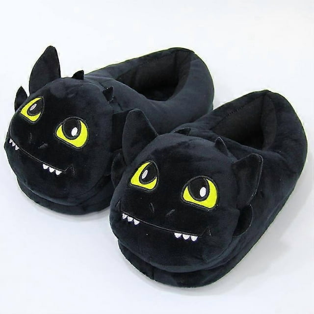 Women's Plush Cat Slippers Indoor Soft Anti-slip Cute Winter Warm Floor Shoes Slippers Cartoon5-9_Yellow