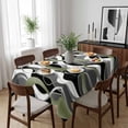 thumbnail image 6 of Sage Green Stripe Table Cloth Waterproof Tablecloths, Grey White Geometric Modern Abstract Tablecloth Dining Table Cover for Kitchen Party Tabletop Outdoor, Rectangle Tablecloth 52x70 Inch, 6 of 9