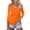 Orange, variant on Womens' Fashion 3/4 Sleeve Plus Size Shirts 2024 Solid Color V-Neck Pullover Strapless Tops Shirts Blouse