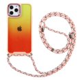 thumbnail image 1 of Dteck Case for iPhone 13 Pro Max 6.7 inch, Soft TPU Backplane Liquid Silicone Rubber Bumper Glitter Clear Shell Crossbody Lanyard Shockproof Luxury Fashion Case for Girls & Women, Orange Yellow, 1 of 10