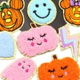 thumbnail image 3 of New Pumpkin Ghost Chenille Towel Embroidered Patch Iron On Patches with Gold Glitter Sequins AppliqueFor Clothing Decoration (Colorful), 3 of 7