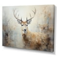 thumbnail image 2 of Designart "Beige Minimalist Deer Portrait IV" Animals Deer Wall Art Prints, 2 of 7