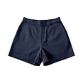 thumbnail image 5 of Landzoo Shorts For Women Solid Color Zip Front With Pockets Summer Breathable Women Shorts Size L Navy, 5 of 7