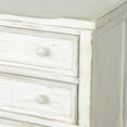 thumbnail image 3 of Rena Side End Table with 3 Drawers, 28 Inch Rustic White Mahogany Wood, 3 of 5
