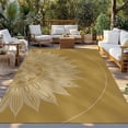 thumbnail image 2 of 5' x 8' Outdoor Rug, Brown Boho Outdoor Washable Rug Large Floor Carpet, Middle Century Abstract Floral Ethnic Art Non Shedding Area Rug for Outside Patio RV Porch Deck Balcony Camping Living Room, 2 of 9