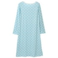 thumbnail image 6 of EFINNY Women's Nightgown Long Sleeve Soft Comfy Sleepwear Henley Neck Button Down Nightdress Retro Polka Dot Mid-Length Nightshirt,S, 6 of 6