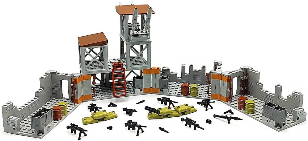 NWJ Army Base Building Brick Set – Tactical Playset with Guard Tower & Accessories, Compatible with Major Brands, Fun Building Toy for Kids & Collectors (Ages 8+)