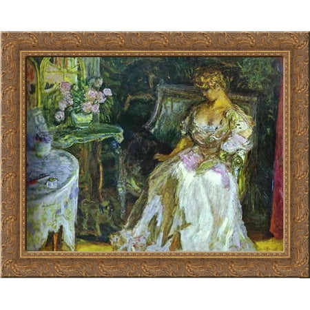 Misia 24x20 Gold Ornate Wood Framed Canvas Art by Bonnard, Pierre