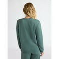 thumbnail image 3 of Joyspun Women's Fleece Drop Shoulder Sleep Top with Long Sleeves, Sizes XS-3X, 3 of 5