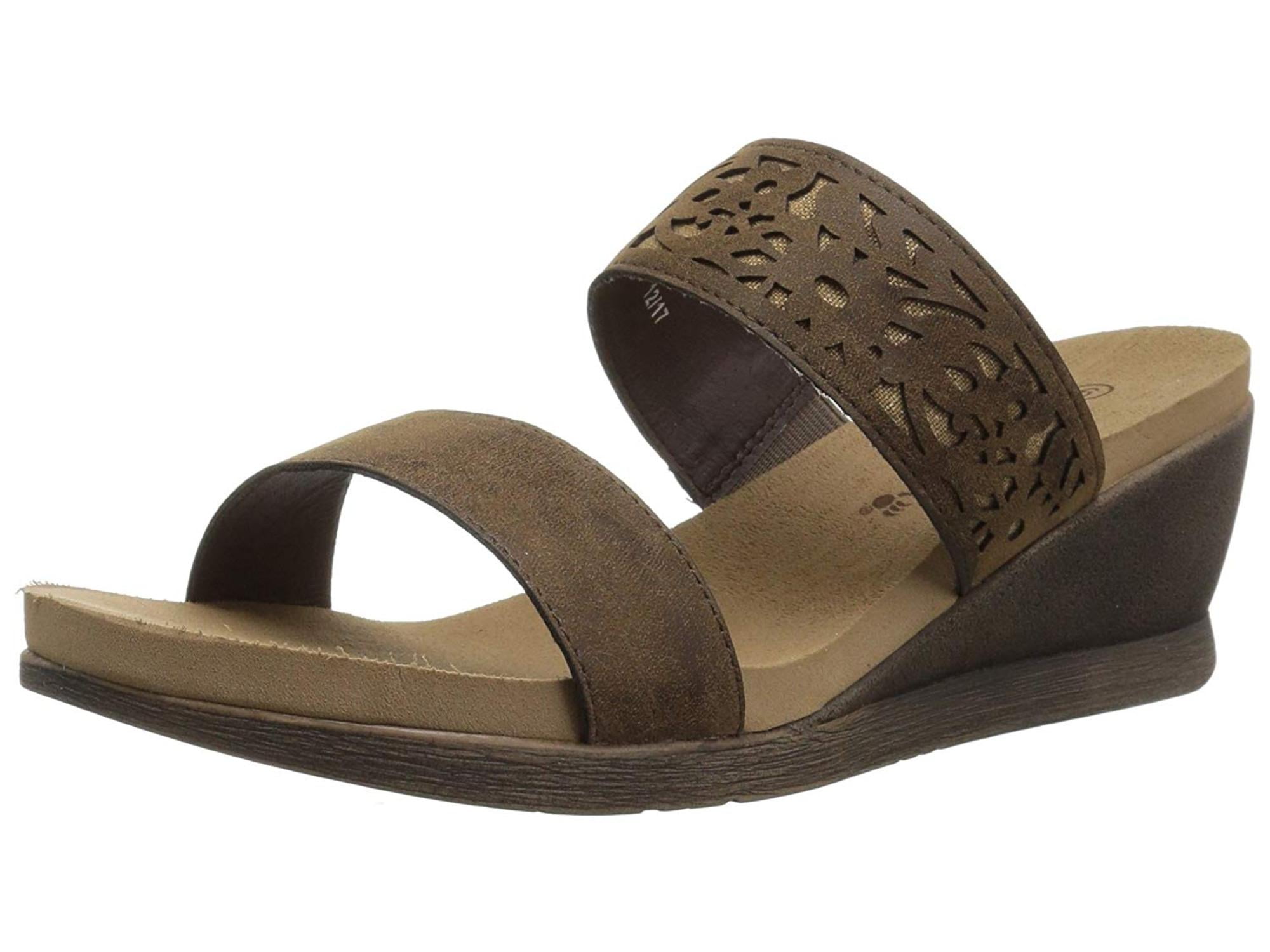 Bearpaw - Bearpaw Womens Noelle Leather Open Toe Casual Platform Sandals - Walmart.com - Walmart.com
