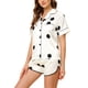thumbnail image 2 of Conjunto de pijama de satén cheibear con camiseta y pantalones cortos lunares color blanco grande, 2 of 5