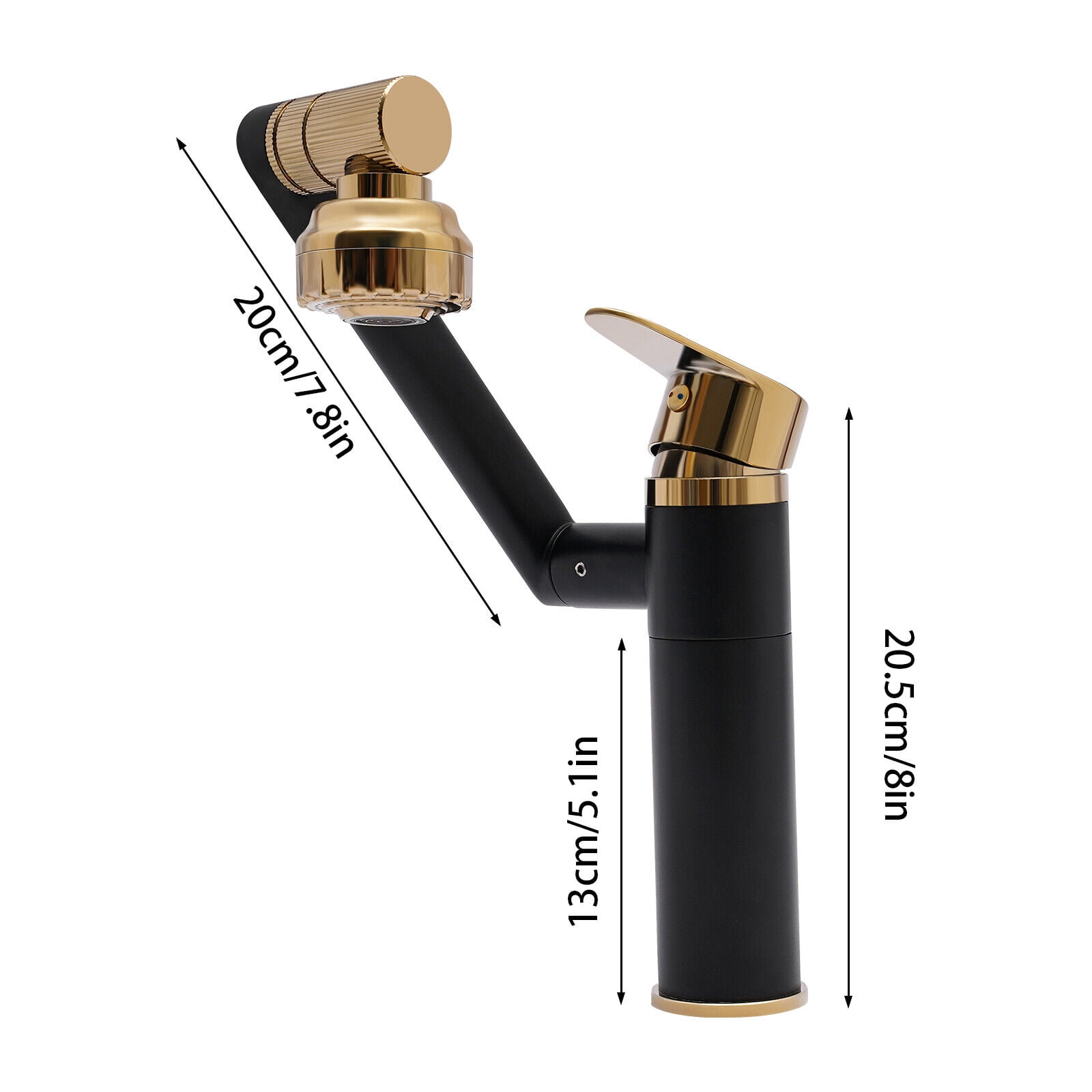Bathroom Faucet Brushed Nickel, Home RV Faucet for Sink, 2 Water Outlet Modes Hose Connection, 360°Swiveling, for RV Counter