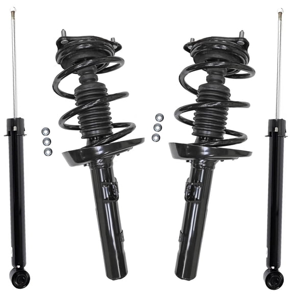 Detroit Axle - Front Struts Rear Shocks for 2016-2020 Honda Civic, 2 Complete Struts with Coil Spring Assembly 2 Shock Absorbers Replacement Suspension Kit