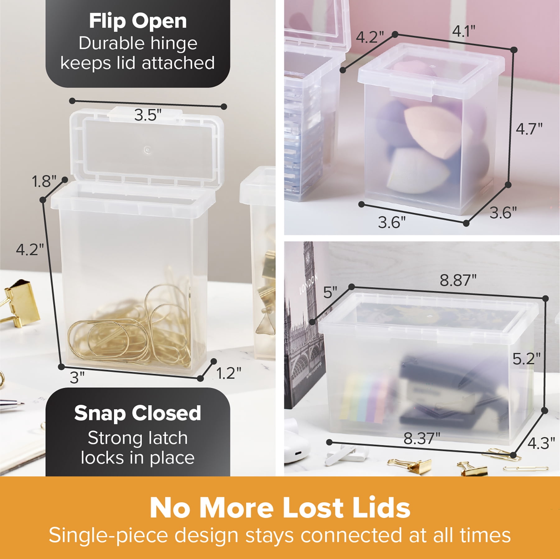 Bostitch Konnect, Nest Box, Small, Medium & Large Containers, Plastic, Stackable, Bundle, Clear, 7 Count