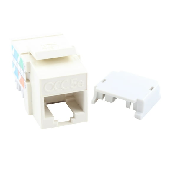 Optical Cable Corp OCC KMJA5E01 Keystone CAT5e Modular RJ45 Jack, 568A/B, Office White