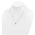 thumbnail image 3 of Sterling Silver Rhodium-plated 18in Hearts Necklace, 3 of 4