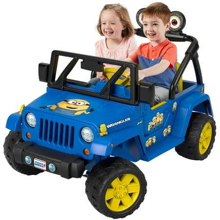 Power Wheels Minions Jeep Wrangler Battery Powered Ride-On, 12V
