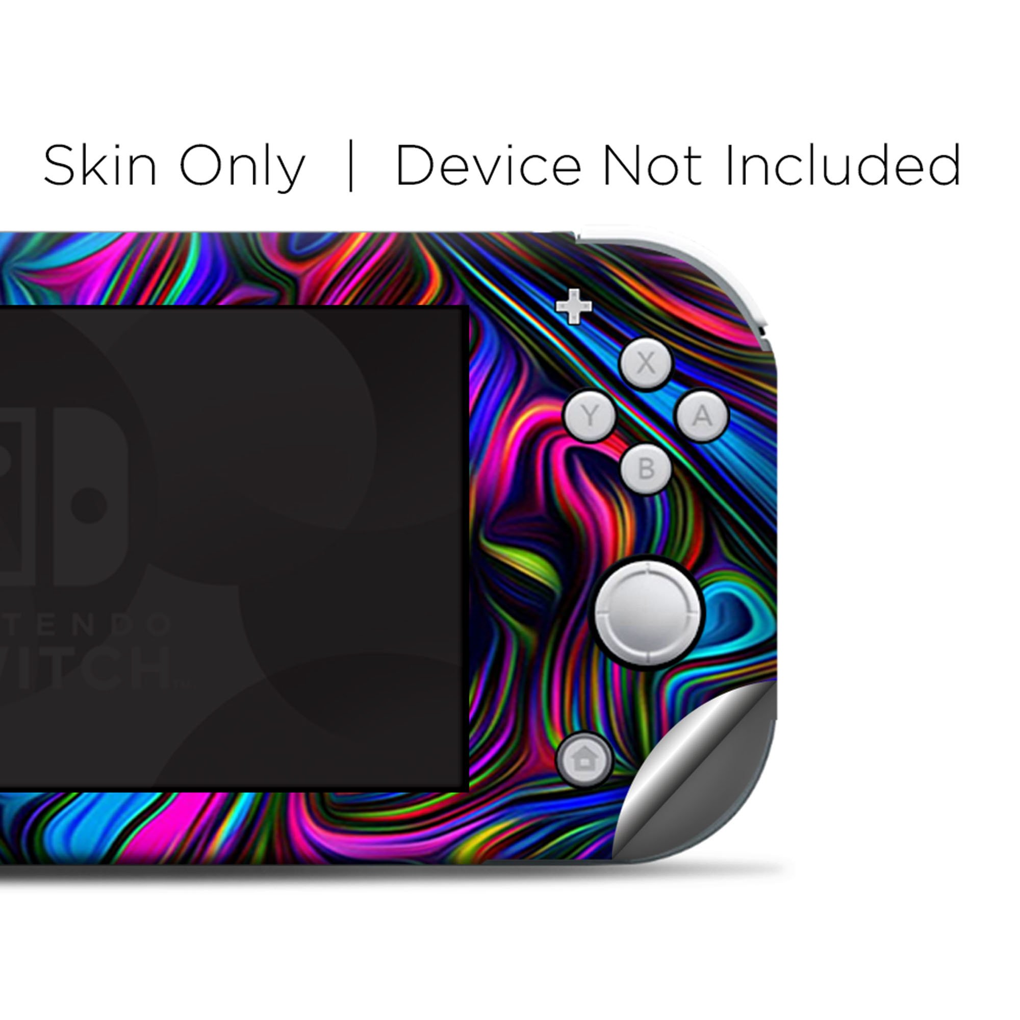 Nintendo Switch Lite Skins Decals Vinyl Wrap  - decal stickers skins cover -Neon Color Swirl Glass - image 4 of 4