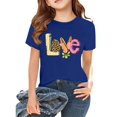 thumbnail image 2 of YunPes Girls T Shirts Loose Fit Short Sleeve Kids Summer Tops Soft Casual Crewneck Basic Tees Cute Birthday Outfits Easter Shirt, 2 of 7