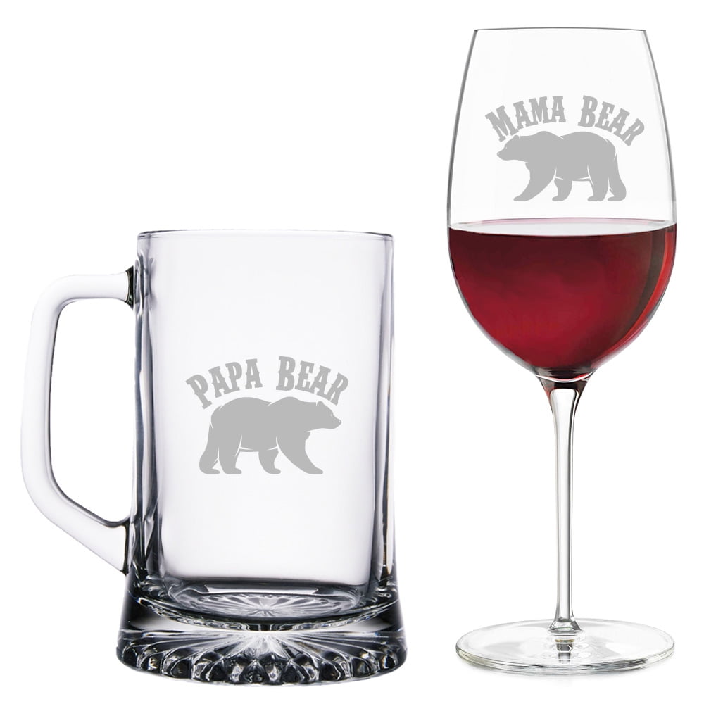 papa bear beer glass