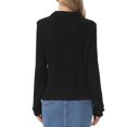 thumbnail image 3 of INSPIRE CHIC Lapel Collar Polo Sweater for Women's Casual V Neck Long Sleeve Pullover Knitted Tops L Black, 3 of 6