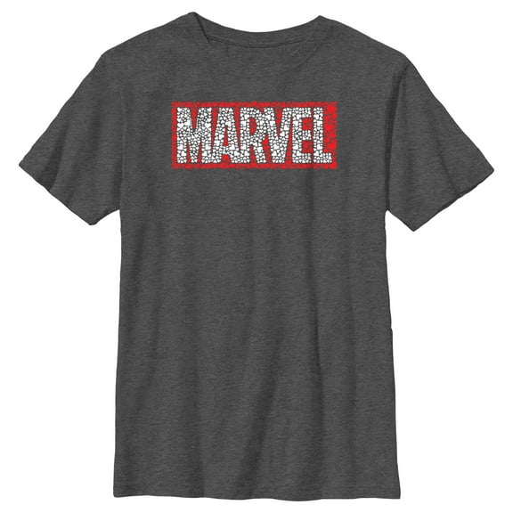 Boy's Marvel Heart Fill Logo Graphic Tee Charcoal Heather Small