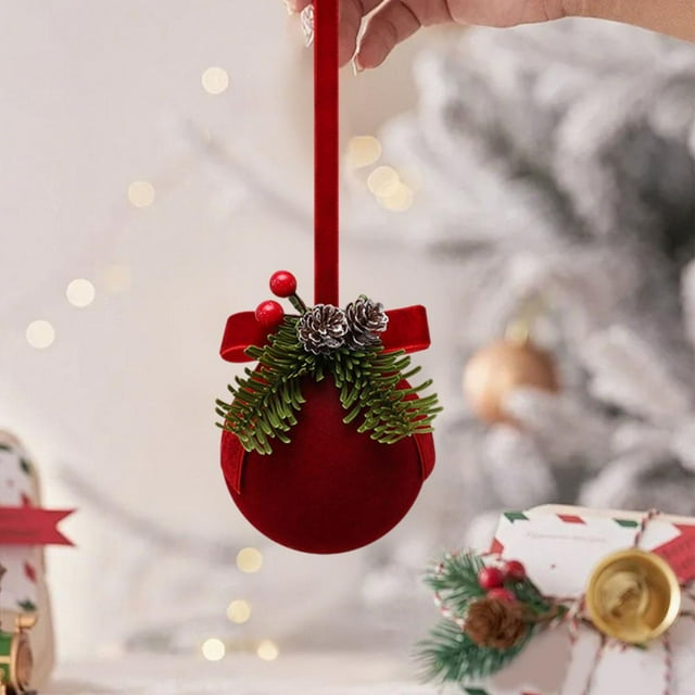 Outoloxit Carillon Éolien de Noël Suspendu, Cloches Festives Rouges pour Fenêtre, Sapin de Noël, Déco Maison, avec Son Agréable pour la Saison des Fêtes, Ensemble de 1 (8,66 Pouces)